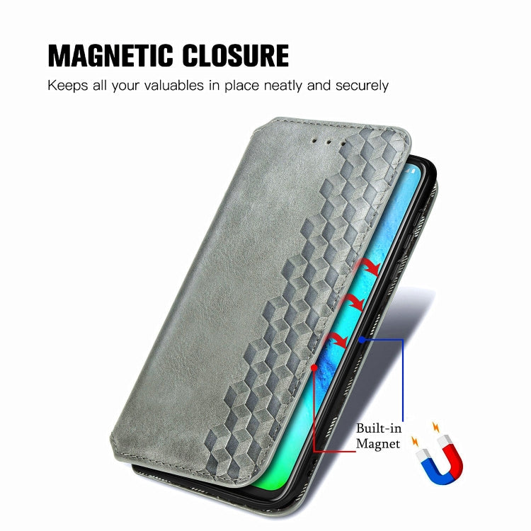 For Motorola Moto G Pro Cubic Grid Pressed Horizontal Flip Magnetic PU Leather Case with Holder & Card Slots & Wallet