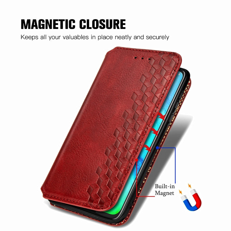 For Motorola Moto G Pro Cubic Grid Pressed Horizontal Flip Magnetic PU Leather Case with Holder & Card Slots & Wallet