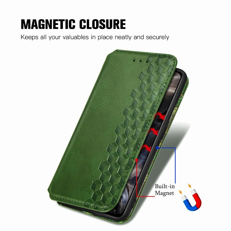 For One Plus Nord Cubic Grid Pressed Horizontal Flip Magnetic PU Leather Case with Holder & Card Slots & Wallet