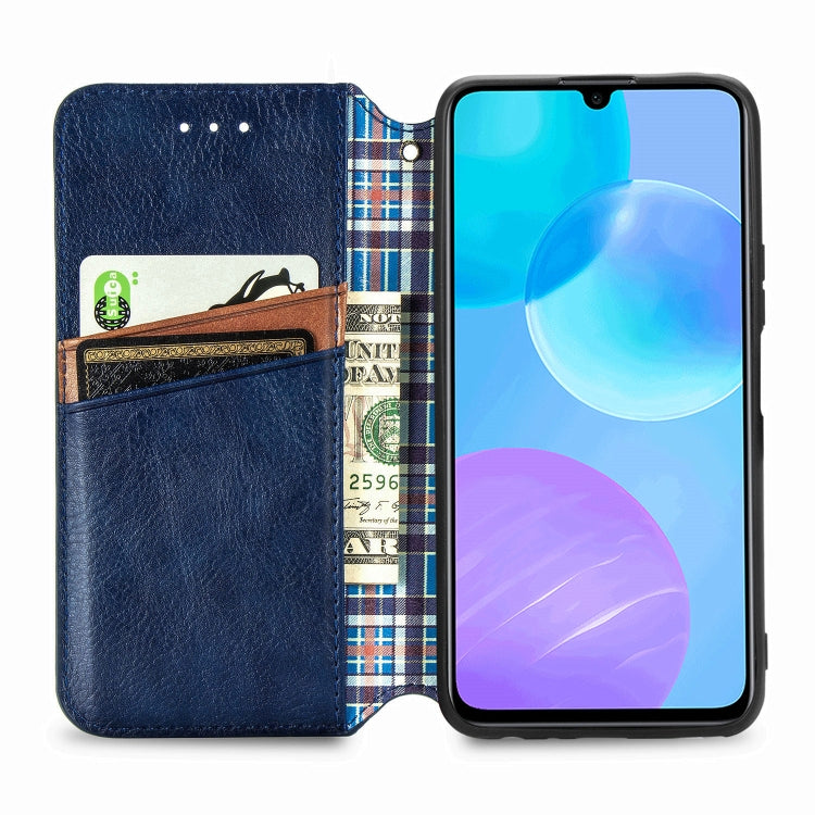 For Huawei Honor 30 Lite Cubic Grid Pressed Horizontal Flip Magnetic PU Leather Case with Holder & Card Slots & Wallet