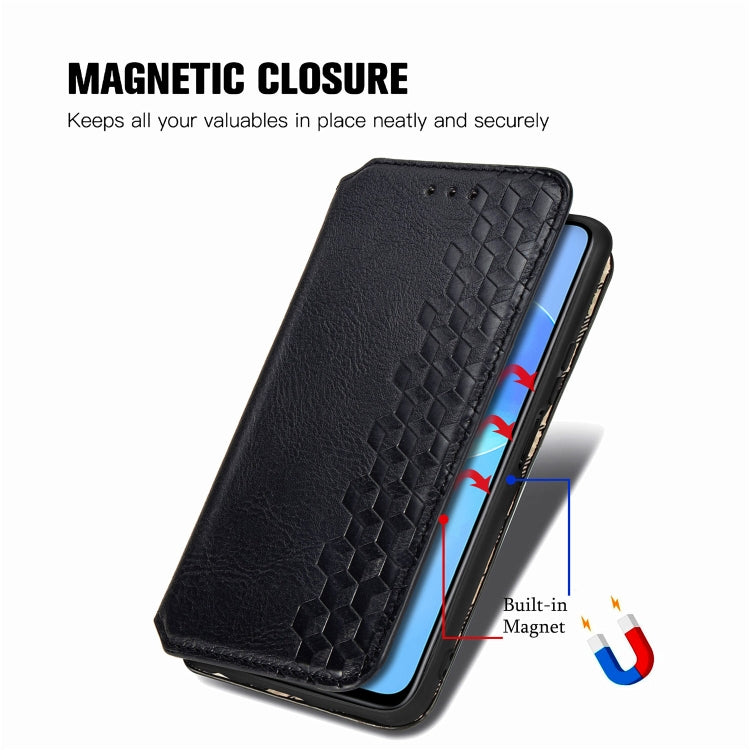 For Huawei Honor 30 Lite Cubic Grid Pressed Horizontal Flip Magnetic PU Leather Case with Holder & Card Slots & Wallet