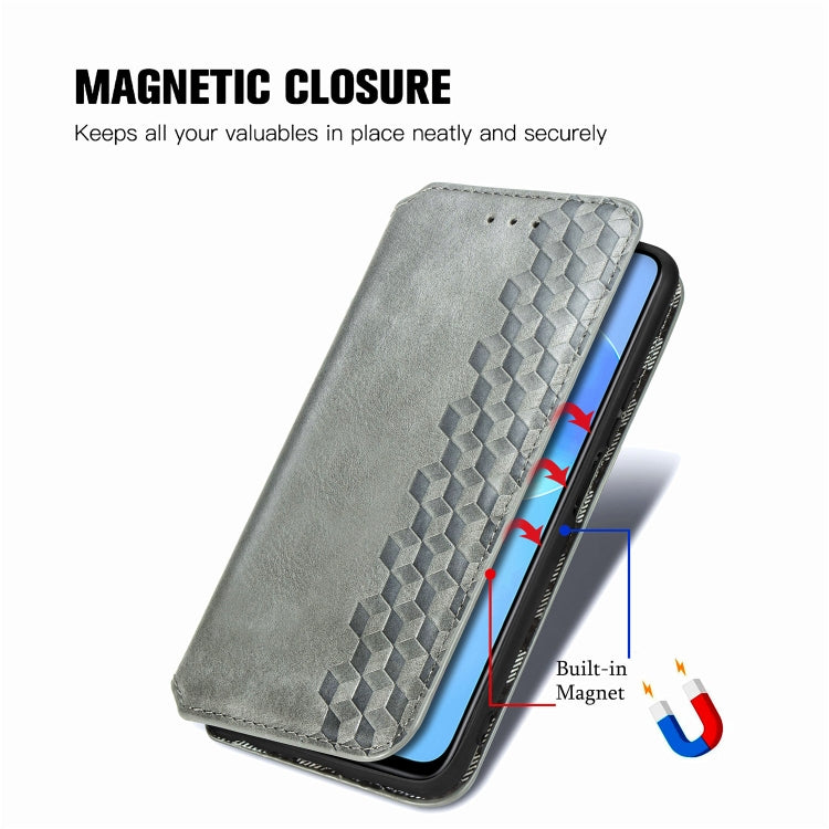 For Huawei Honor 30 Lite Cubic Grid Pressed Horizontal Flip Magnetic PU Leather Case with Holder & Card Slots & Wallet
