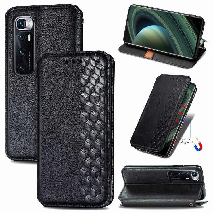 For Xiaomi Mi 10 Ultra Cubic Grid Pressed Horizontal Flip Magnetic PU Leather Case with Holder & Card Slots & Wallet
