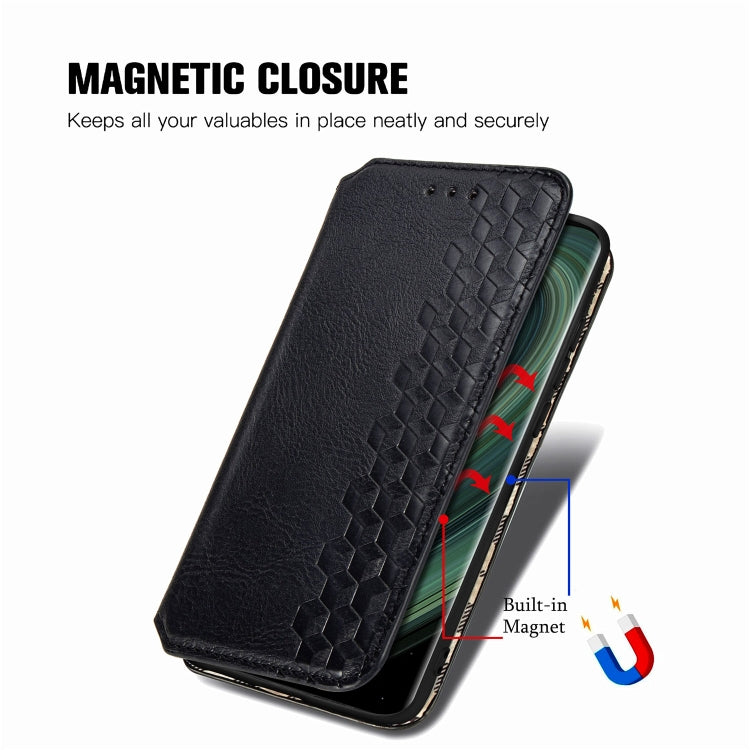 For Xiaomi Mi 10 Ultra Cubic Grid Pressed Horizontal Flip Magnetic PU Leather Case with Holder & Card Slots & Wallet