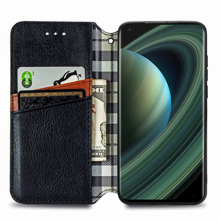 For Xiaomi Mi 10 Ultra Cubic Grid Pressed Horizontal Flip Magnetic PU Leather Case with Holder & Card Slots & Wallet