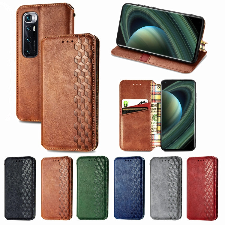 For Xiaomi Mi 10 Ultra Cubic Grid Pressed Horizontal Flip Magnetic PU Leather Case with Holder & Card Slots & Wallet