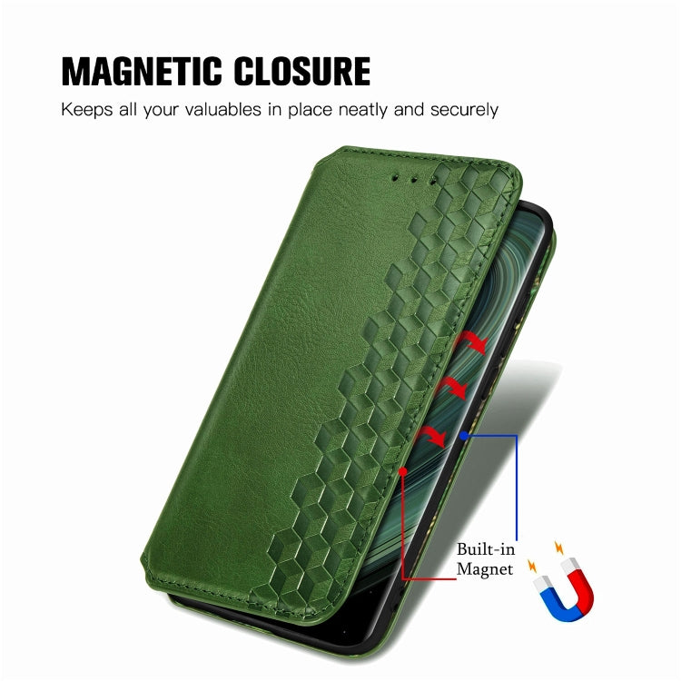 For Xiaomi Mi 10 Ultra Cubic Grid Pressed Horizontal Flip Magnetic PU Leather Case with Holder & Card Slots & Wallet