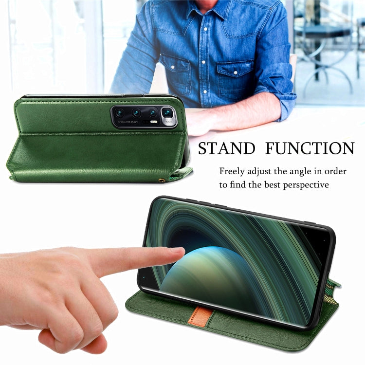 For Xiaomi Mi 10 Ultra Cubic Grid Pressed Horizontal Flip Magnetic PU Leather Case with Holder & Card Slots & Wallet