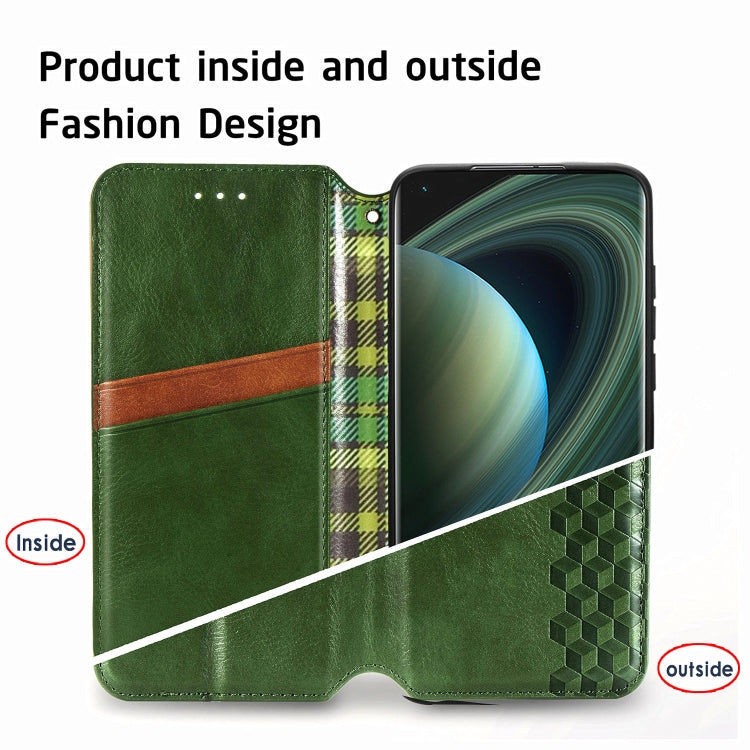 For Xiaomi Mi 10 Ultra Cubic Grid Pressed Horizontal Flip Magnetic PU Leather Case with Holder & Card Slots & Wallet