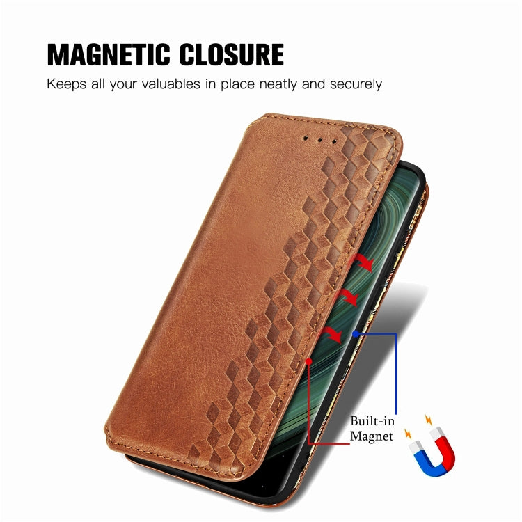For Xiaomi Mi 10 Ultra Cubic Grid Pressed Horizontal Flip Magnetic PU Leather Case with Holder & Card Slots & Wallet