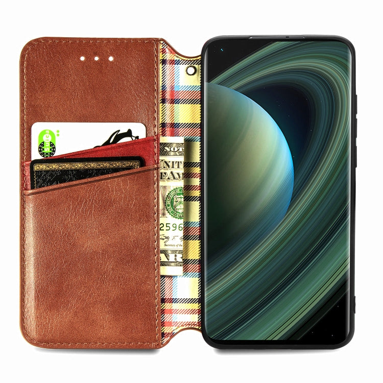 For Xiaomi Mi 10 Ultra Cubic Grid Pressed Horizontal Flip Magnetic PU Leather Case with Holder & Card Slots & Wallet