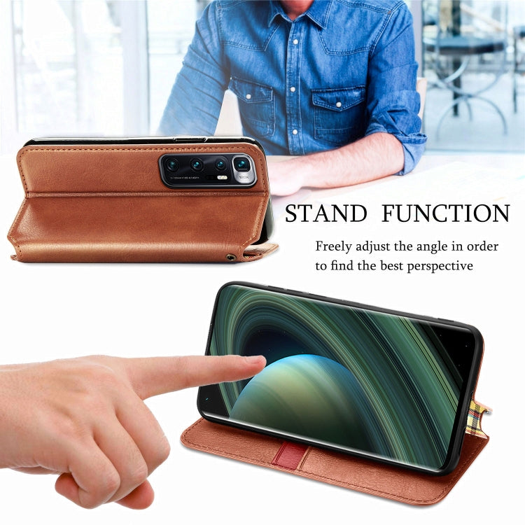 For Xiaomi Mi 10 Ultra Cubic Grid Pressed Horizontal Flip Magnetic PU Leather Case with Holder & Card Slots & Wallet