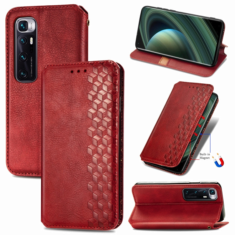 For Xiaomi Mi 10 Ultra Cubic Grid Pressed Horizontal Flip Magnetic PU Leather Case with Holder & Card Slots & Wallet