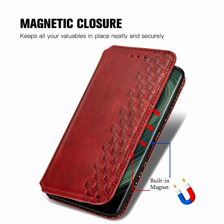 For Xiaomi Mi 10 Ultra Cubic Grid Pressed Horizontal Flip Magnetic PU Leather Case with Holder & Card Slots & Wallet