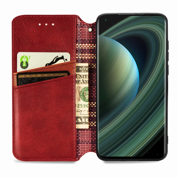 For Xiaomi Mi 10 Ultra Cubic Grid Pressed Horizontal Flip Magnetic PU Leather Case with Holder & Card Slots & Wallet