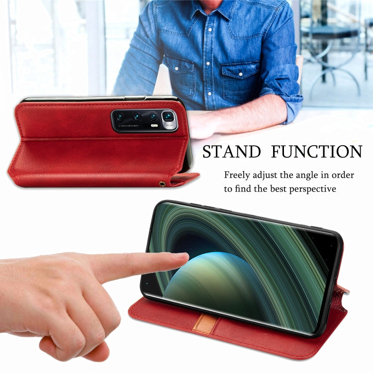 For Xiaomi Mi 10 Ultra Cubic Grid Pressed Horizontal Flip Magnetic PU Leather Case with Holder & Card Slots & Wallet