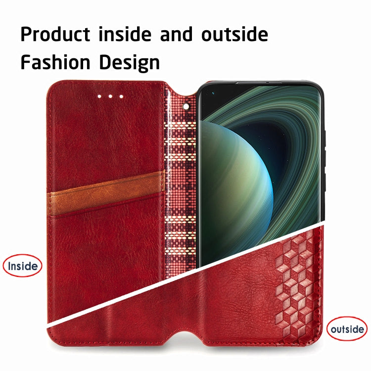 For Xiaomi Mi 10 Ultra Cubic Grid Pressed Horizontal Flip Magnetic PU Leather Case with Holder & Card Slots & Wallet