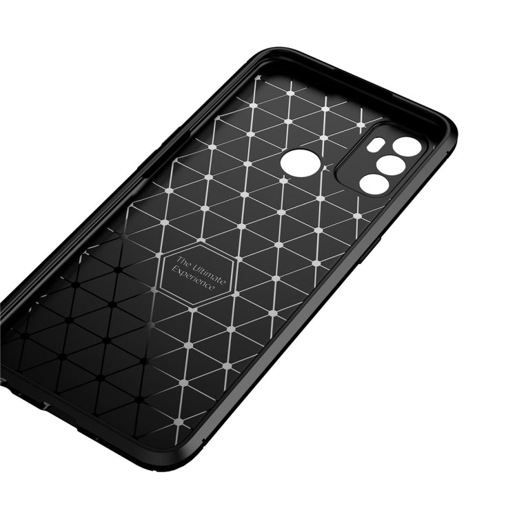 For OPPO A53 (2020) Carbon Fiber Texture Shockproof TPU Case(Brown)