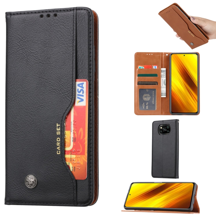 For Xiaomi POCO X3 NFC Knead Skin Texture Horizontal Flip Leather Case with Photo Frame & Holder & Card Slots & Wallet