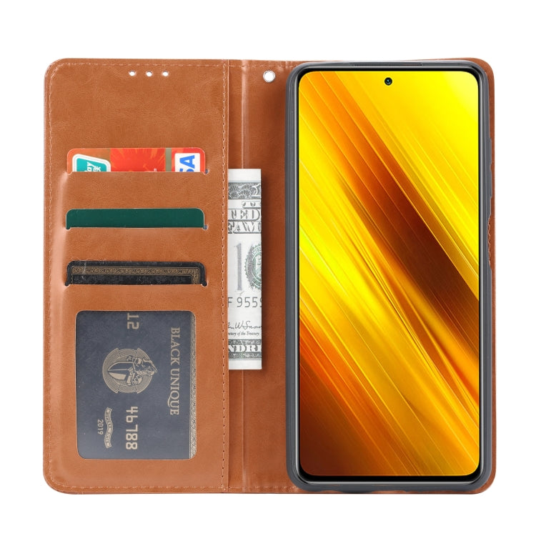 For Xiaomi POCO X3 NFC Knead Skin Texture Horizontal Flip Leather Case with Photo Frame & Holder & Card Slots & Wallet