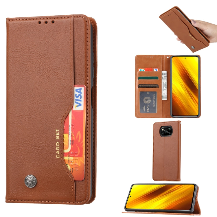 For Xiaomi POCO X3 NFC Knead Skin Texture Horizontal Flip Leather Case with Photo Frame & Holder & Card Slots & Wallet