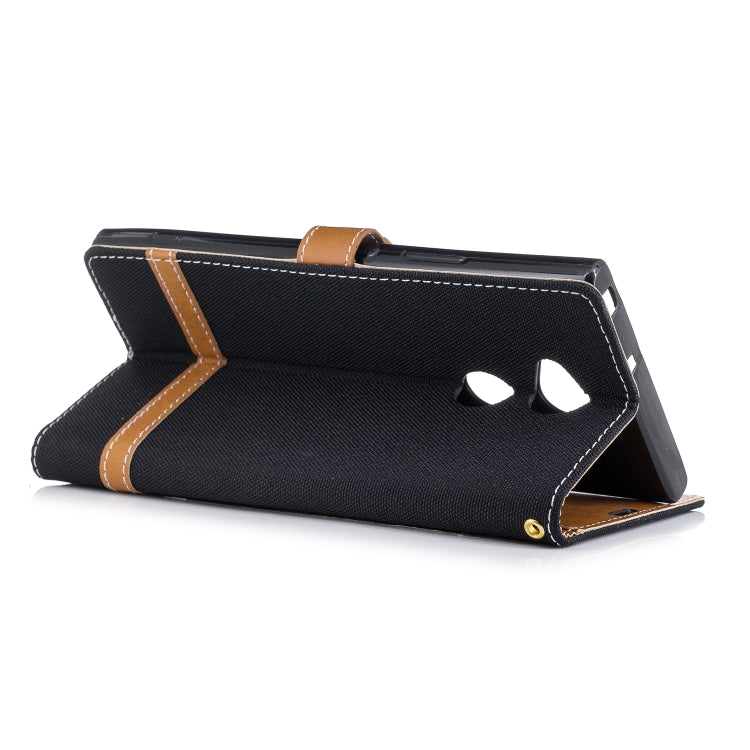 Color Matching Denim Texture Leather Case for Sony Xa2 Ultra , with Holder & Card Slots & Wallet & Lanyard