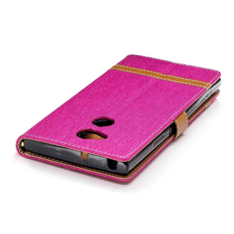 Color Matching Denim Texture Leather Case for Sony Xa2 Ultra , with Holder & Card Slots & Wallet & Lanyard