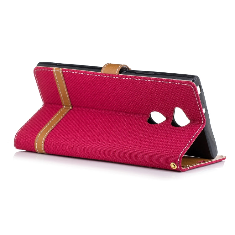 Color Matching Denim Texture Leather Case for Sony Xa2 Ultra , with Holder & Card Slots & Wallet & Lanyard