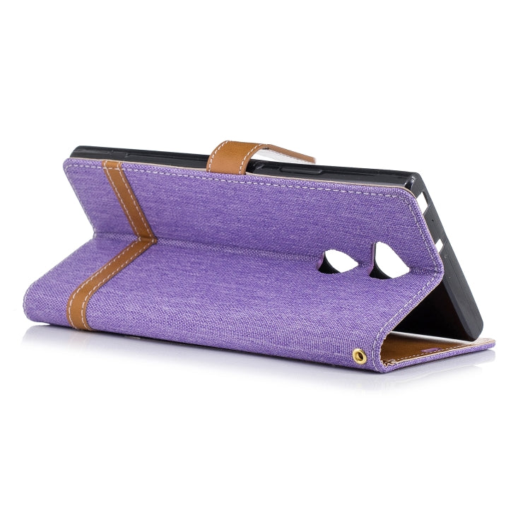 Color Matching Denim Texture Leather Case for Sony Xa2 Ultra , with Holder & Card Slots & Wallet & Lanyard