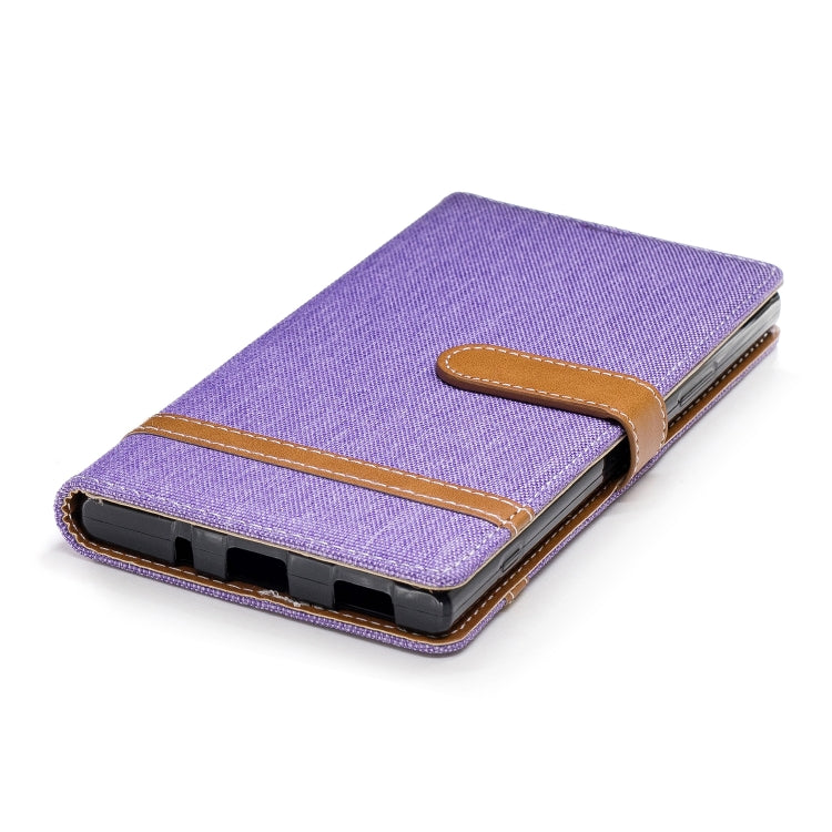 Color Matching Denim Texture Leather Case for Sony Xa2 Ultra , with Holder & Card Slots & Wallet & Lanyard