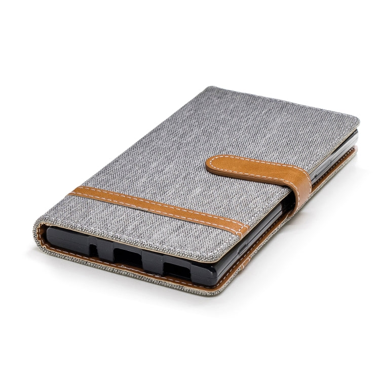 Color Matching Denim Texture Leather Case for Sony Xa2 Ultra , with Holder & Card Slots & Wallet & Lanyard
