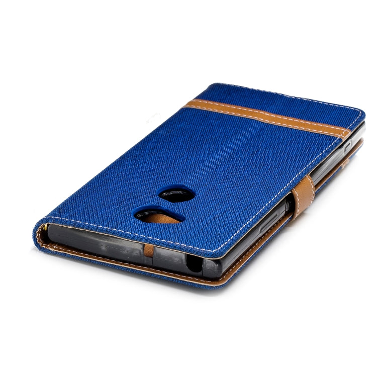 Color Matching Denim Texture Leather Case for Sony Xa2 Ultra , with Holder & Card Slots & Wallet & Lanyard