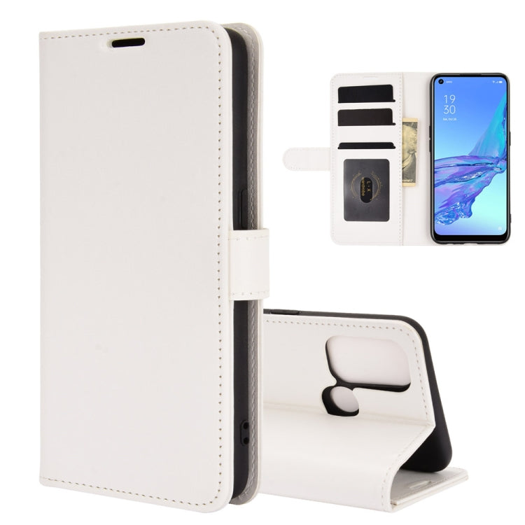 For OPPO A53 2020/OPPO A32 2020 R64 Texture Single Horizontal Flip Protective Case with Holder & Card Slots & Wallet& Photo Frame