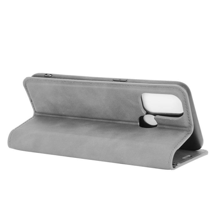 For OPPO A53 2020/OPPO A32 2020 Retro-skin Business Magnetic Suction Leather Case with Holder & Card Slots & Wallet