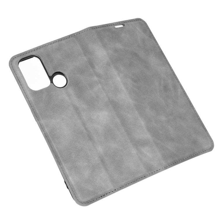 For OPPO A53 2020/OPPO A32 2020 Retro-skin Business Magnetic Suction Leather Case with Holder & Card Slots & Wallet