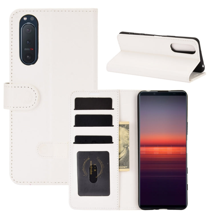 For Sony Xperia 5 II R64 Texture Single Horizontal Flip Protective Case with Holder & Card Slots & Wallet& Photo Frame