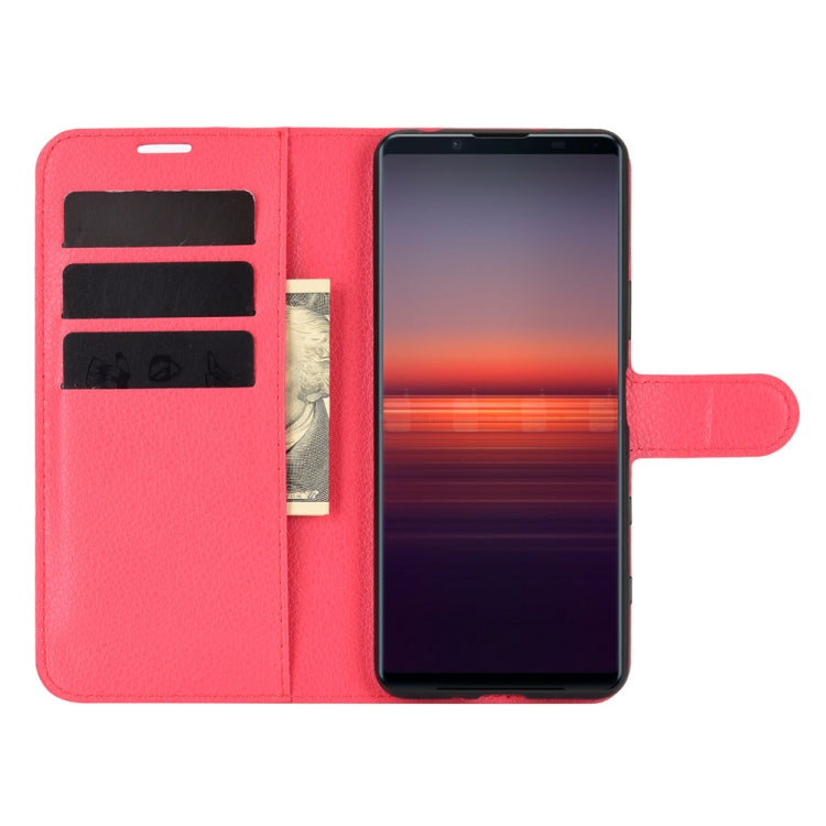 For Sony Xperia 5 II Litchi Texture Horizontal Flip Protective Case with Holder & Card Slots & Wallet
