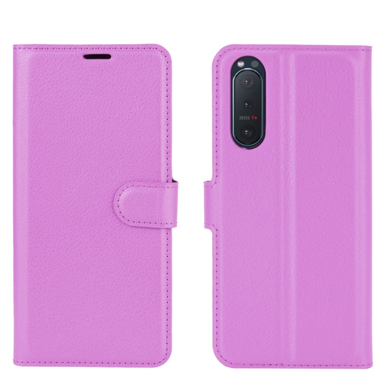 For Sony Xperia 5 II Litchi Texture Horizontal Flip Protective Case with Holder & Card Slots & Wallet