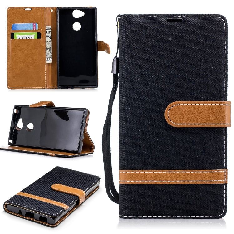 Color Matching Denim Texture Leather Case for Sony Xperia XA2, with Holder & Card Slots & Wallet & Lanyard
