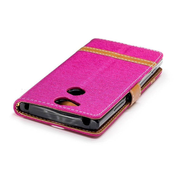 Color Matching Denim Texture Leather Case for Sony Xperia XA2, with Holder & Card Slots & Wallet & Lanyard
