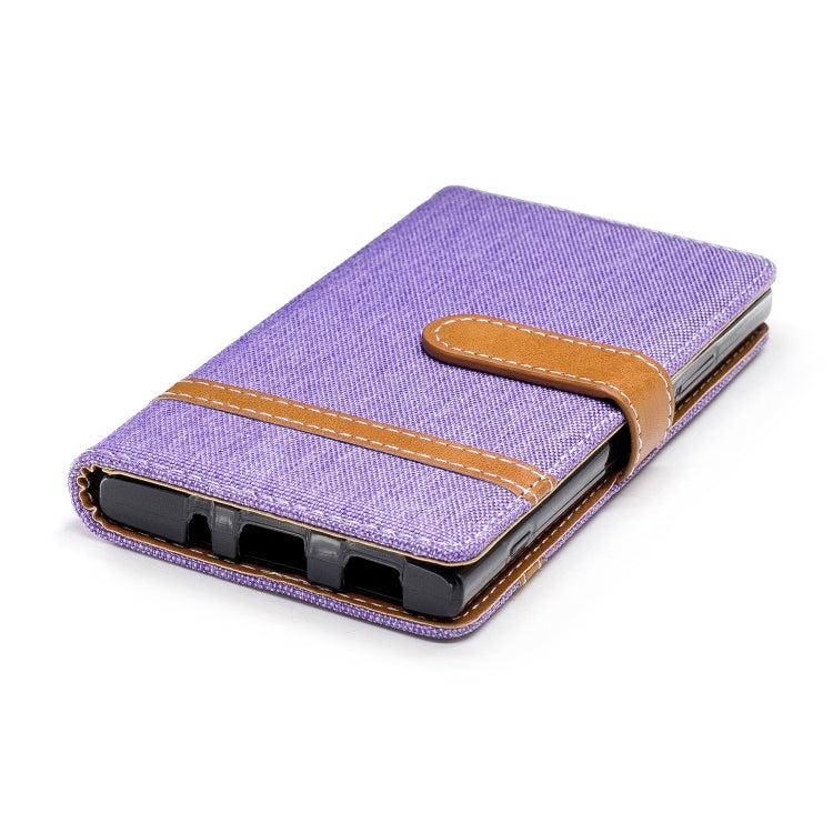 Color Matching Denim Texture Leather Case for Sony Xperia XA2, with Holder & Card Slots & Wallet & Lanyard