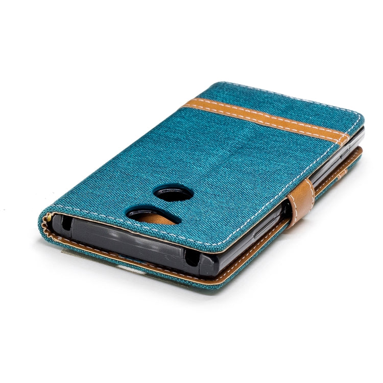 Color Matching Denim Texture Leather Case for Sony Xperia XA2, with Holder & Card Slots & Wallet & Lanyard