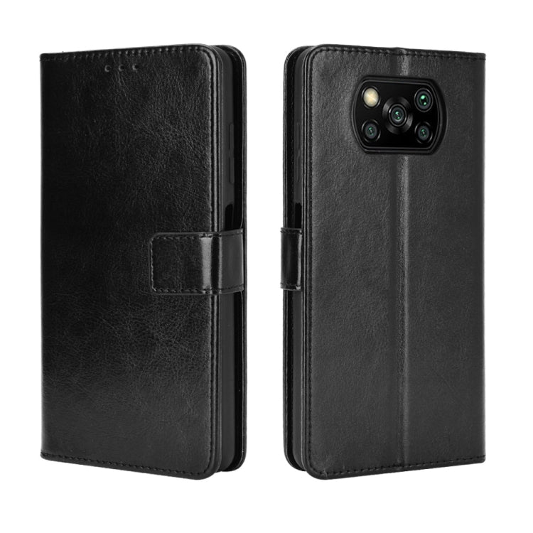 For Xiaomi Poco X3 Pro / Poco X3 / Poco X3 NFC Retro Crazy Horse Texture Horizontal Flip Leather Case with Holder & Card Slots & Photo Frame