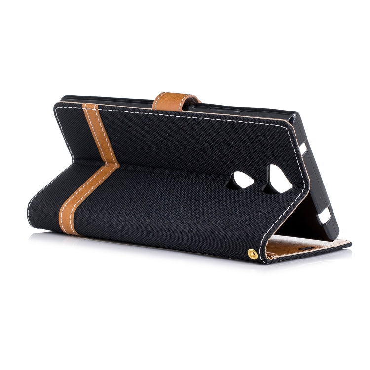 Color Matching Denim Texture Leather Case for Sony Xperia L2, with Holder & Card Slots & Wallet & Lanyard