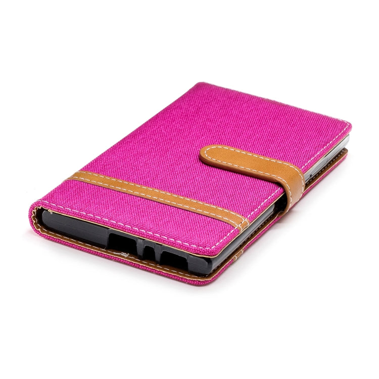 Color Matching Denim Texture Leather Case for Sony Xperia L2, with Holder & Card Slots & Wallet & Lanyard