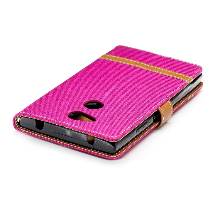 Color Matching Denim Texture Leather Case for Sony Xperia L2, with Holder & Card Slots & Wallet & Lanyard