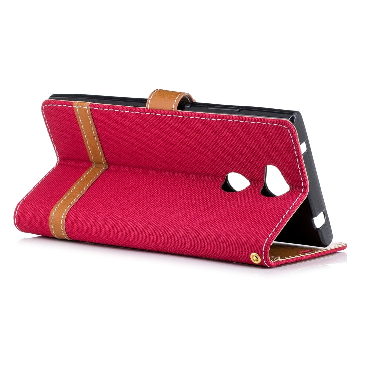 Color Matching Denim Texture Leather Case for Sony Xperia L2, with Holder & Card Slots & Wallet & Lanyard