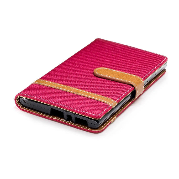 Color Matching Denim Texture Leather Case for Sony Xperia L2, with Holder & Card Slots & Wallet & Lanyard