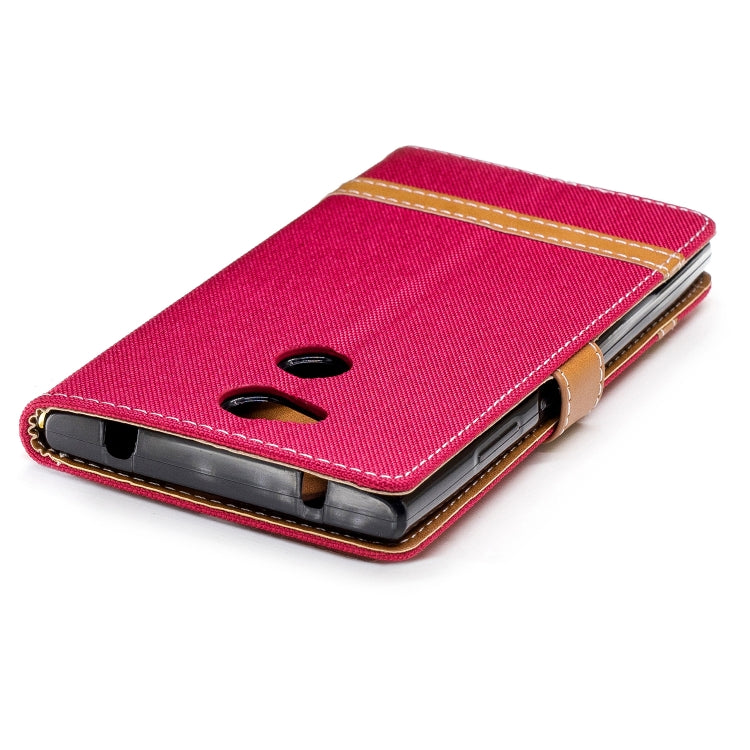 Color Matching Denim Texture Leather Case for Sony Xperia L2, with Holder & Card Slots & Wallet & Lanyard