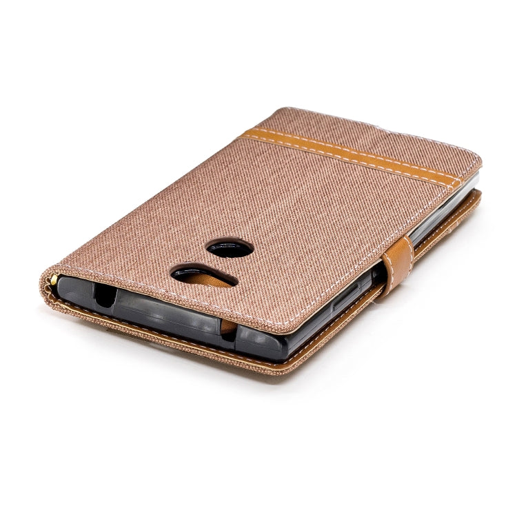 Color Matching Denim Texture Leather Case for Sony Xperia L2, with Holder & Card Slots & Wallet & Lanyard